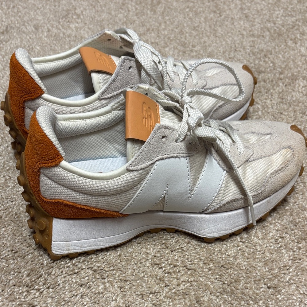 New Balance Women's White and Brown Sneakers